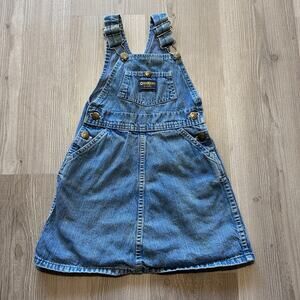 Youth Girls Vintage 90’s Oshkosh B’Gosh Blue Denim Jean Skirt Overalls Sz 6 S